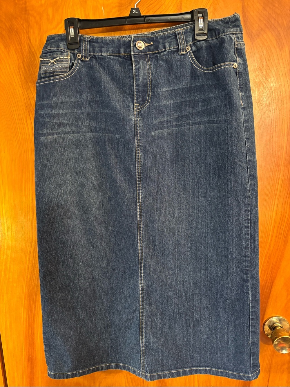 Christopher & Banks Dark Blue Straight Denim Skirt